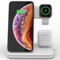 LVSHUO 3 in 1 15w 10w Fast Charge Wireless Charger Stand Qi Wireless Charging Multifuncion Station for iPhone iWatch Airpods