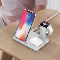 New Products 2019 Qi Wireless Charger 3 in 1, Fancy 10W Qi Fast Wireless Charging for Smartphone and Airpod