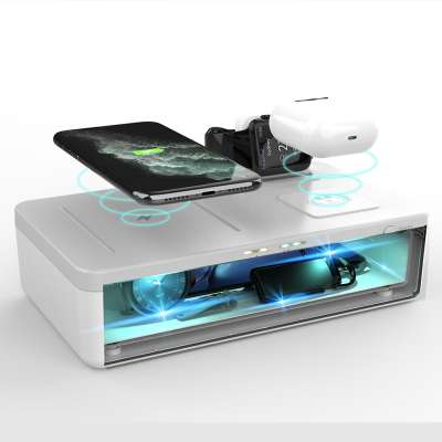 Portable  Smart  Large Phone Ultraviolet Disinfection Sanitizer Sterilizer  Uvc Light Wireless Charger Sanitizing Box