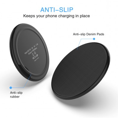 Ultra thin wireless charger pad Qi fast charging, 5W/7.5W/10W phone charging for iphone XS MAX iphone11